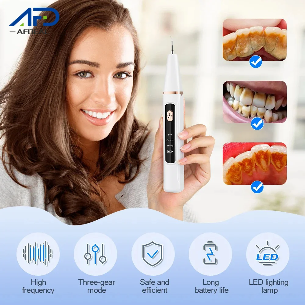 مزيل حساب التفاضل والتكامل الكهربائي مزيل حجر الأسنان لتبييض الأسنان بالموجات فوق الصوتية منظف الأسنان قشارة لوحة الأسنان العناية بالفم #2
