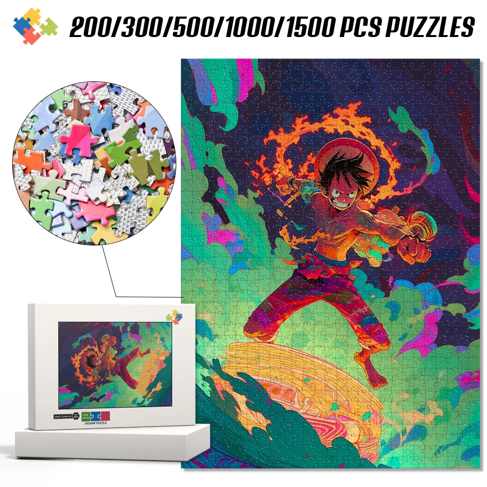 One Piece Luffy Theme Sudoku 1000 Pieces Jigsaw Puzzles Brain Challenge Exercise Logical Mind Training Learning Toys for Kids