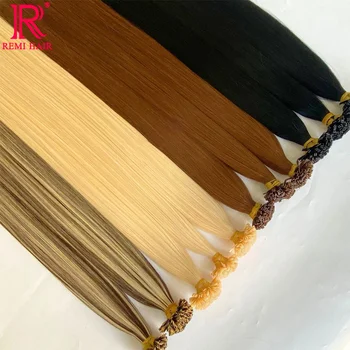 Ponta lisa Queratina Hair Extensions, Cabelo Humano Real, Cabelo Virgem Direto, Vietnam Colored, Pre-Bonded Fusion Hair