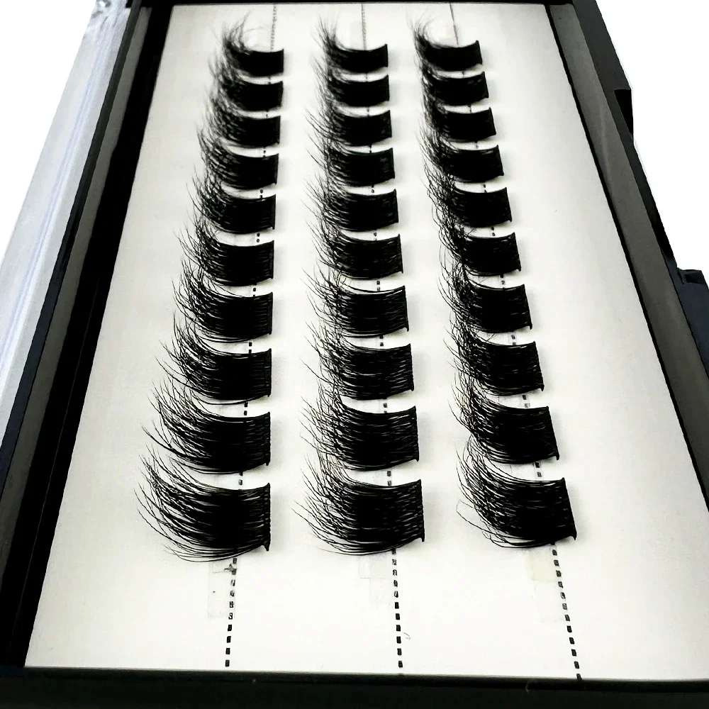 HBZGTLAD Russia Individual Eyelash3 rows Natural Eyelash extension Wispy Mixed Mink Eyelashes Cluster Makeup Tools Lashes Cilia