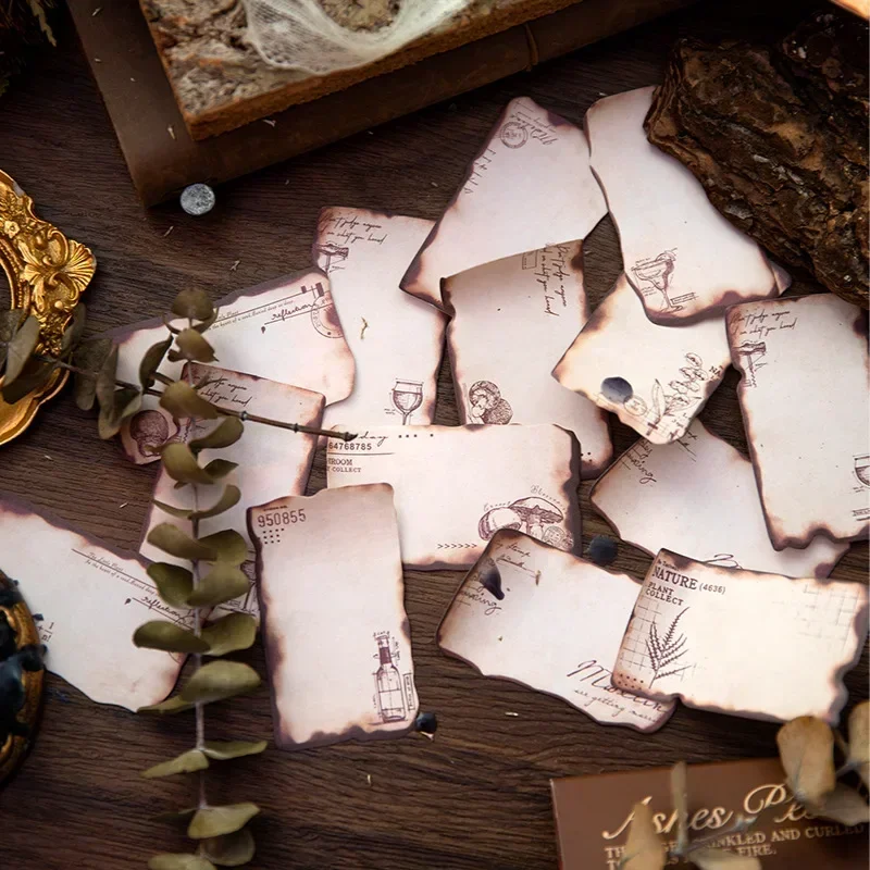 60 Lembar Perlengkapan Sekolah Catatan Memo Abu Lengket Setelah Suara Terbakar Buku Pegangan Bahan Dekorasi Bantalan Tulis Buku Catatan 196*100MM