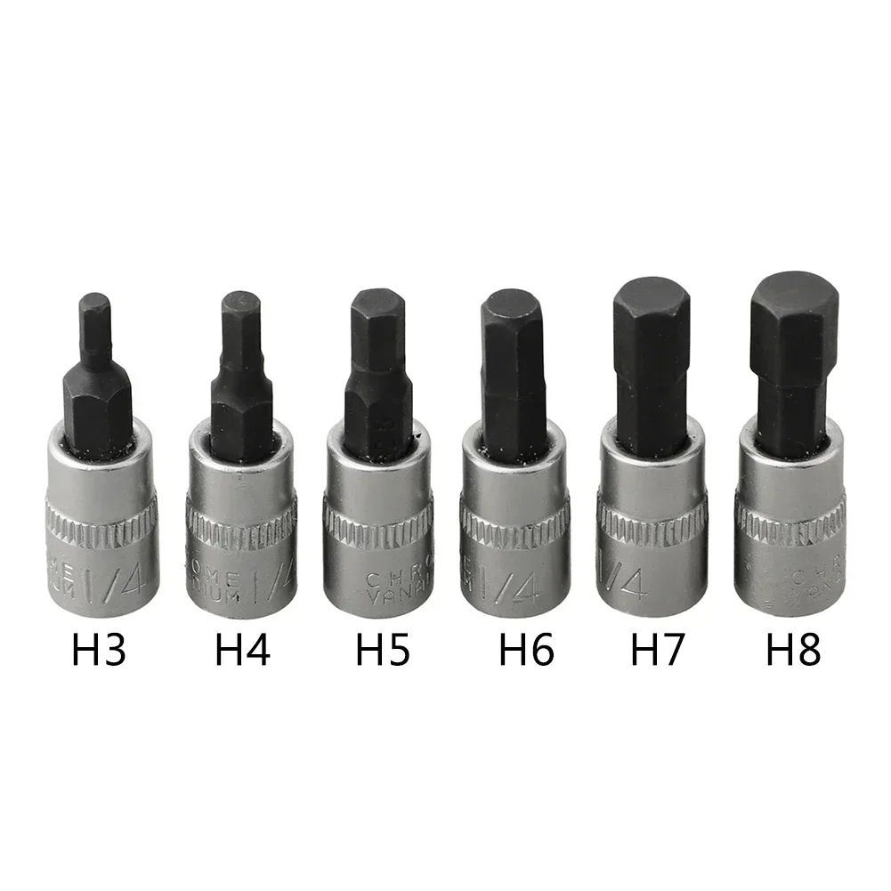 3pcs 1/4 Inch Drive Hex Socket Bit Set H3 H4 H5 H6 H7 H8 Hex Screw Driver Bits Screwdriver Bits For Inner Hex Socket Hand Tools