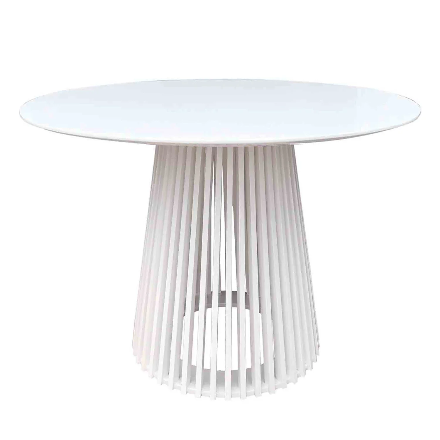 Lúzete - Mesa De Comedor Madera Blanca ø100 Cm Nerea  Mdf