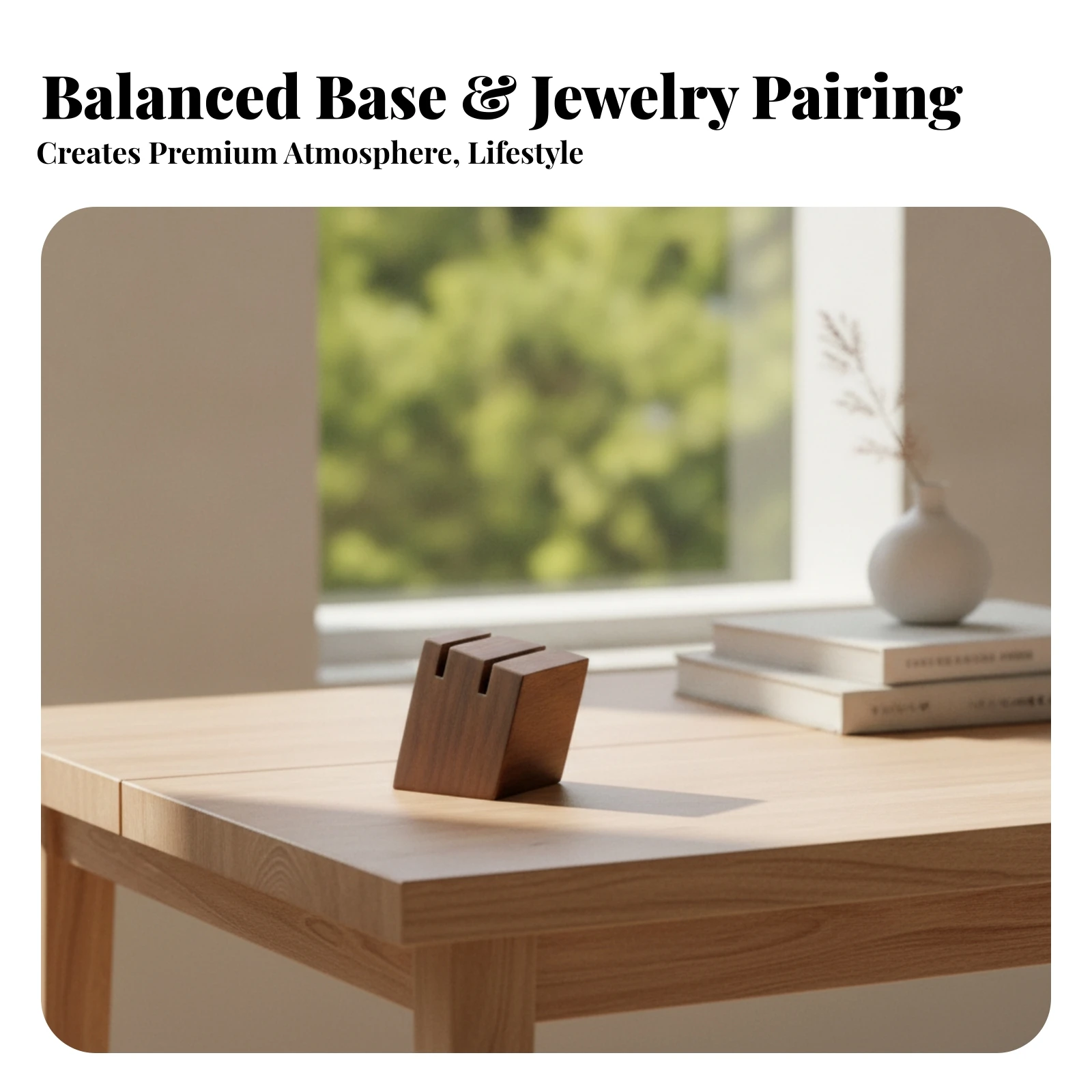 

Walnut Wood Band Holder Stand Faceted Band Holder Holder with Slots for Countertop, Showcase