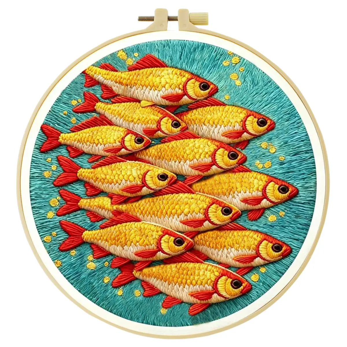 1 Stück 20X20CM/15X15CM 7,87/6,3 Zoll Goldfisch-Stickerei-Starter-Kit DIY-Kit DIY-Stickerei-Set Handarbeiten Malerei – Detail 2
