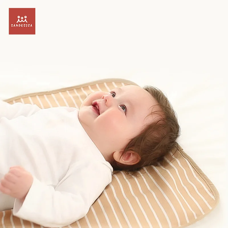 2 Pack Sandesica Baby Cotton Changing Mat - 17.7 x 27.5 inch Waterproof Portable Travel Changing Pad - Wipeable Liners