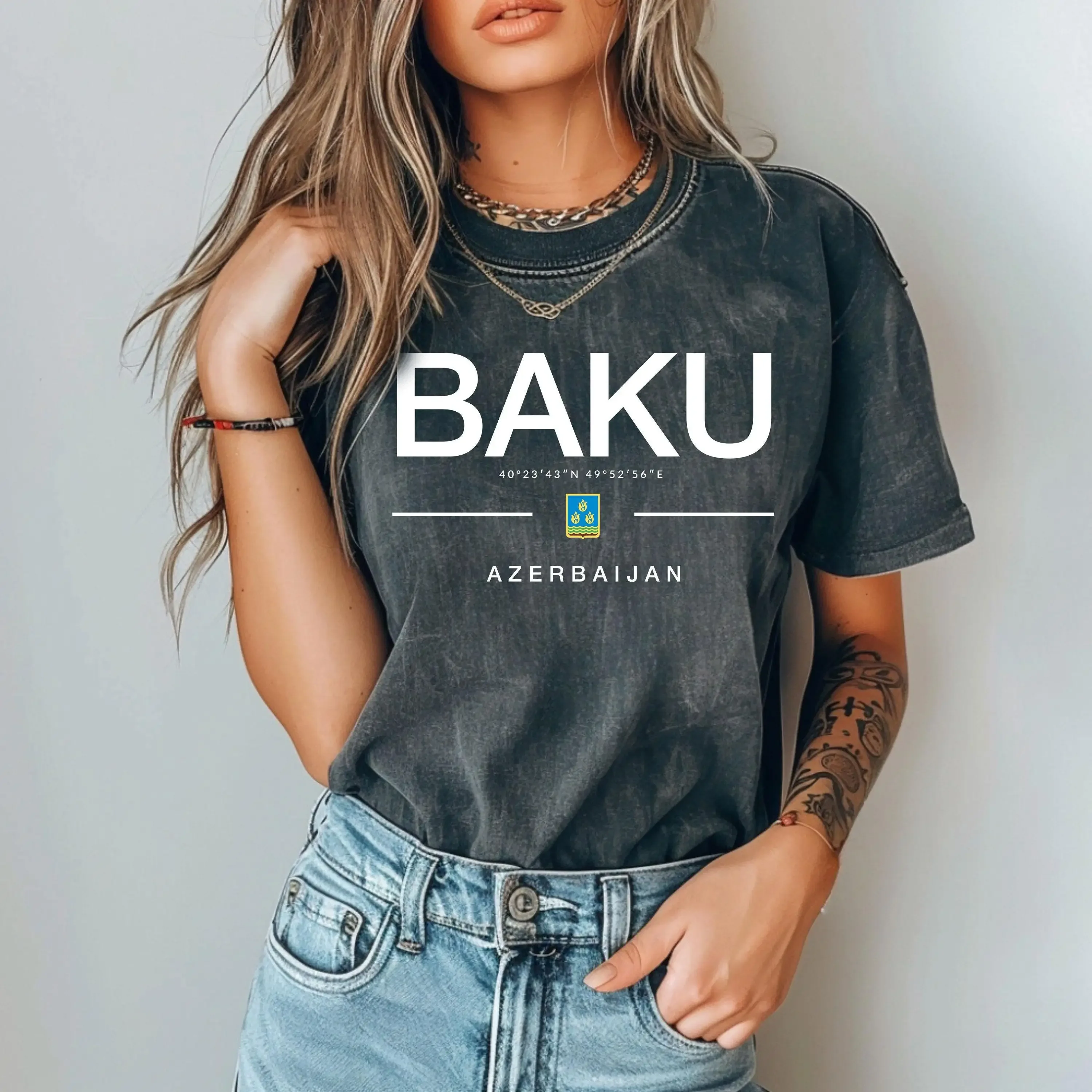 Camiseta de Baku, Sudadera, Souvenir del Mar Caspio de Azerbaiyán