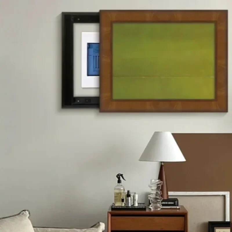 

French Antique Wind Power Meter Cover, Green HighEnd Distribution Box Decor, Wall Hanging Painting, Mural Art