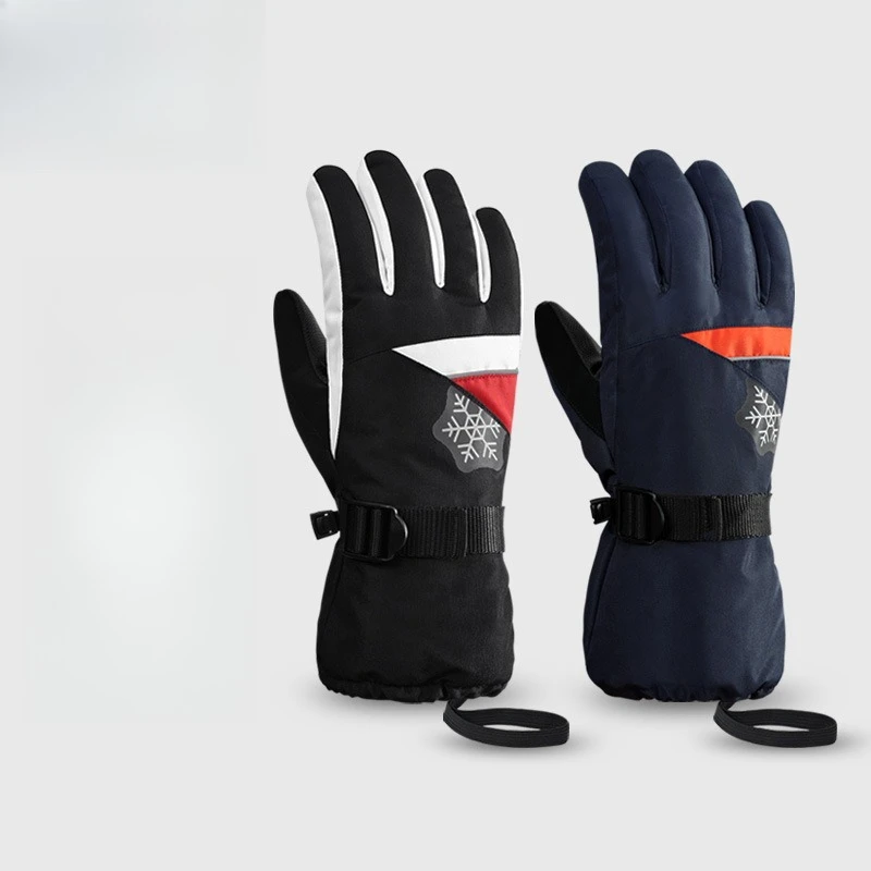 

Winter Ski Gloves Outdoor Sports Cycling Non-slip Warm Gloves Windproof Waterproof Fleece Thickened Finger SK48