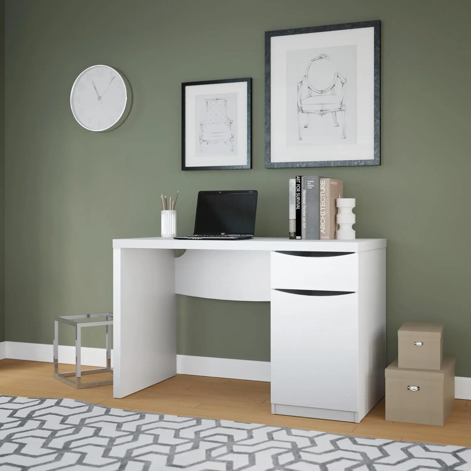 Furniture Computer Desk in Pure White