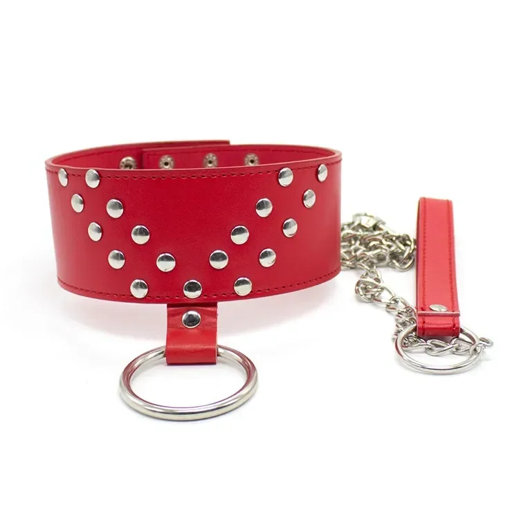 Collar Bdsm de cuero PU, cadena de hierro, collares de esclavo, Collar de Bondage para mujer, juguete sexual para pareja, producto para adultos, ataduras eróticas