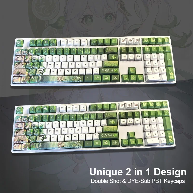 Genshin Impact Nahida 120 Keycaps PBT Key Caps for Mechanical Keyboard Game Customize - Image 2