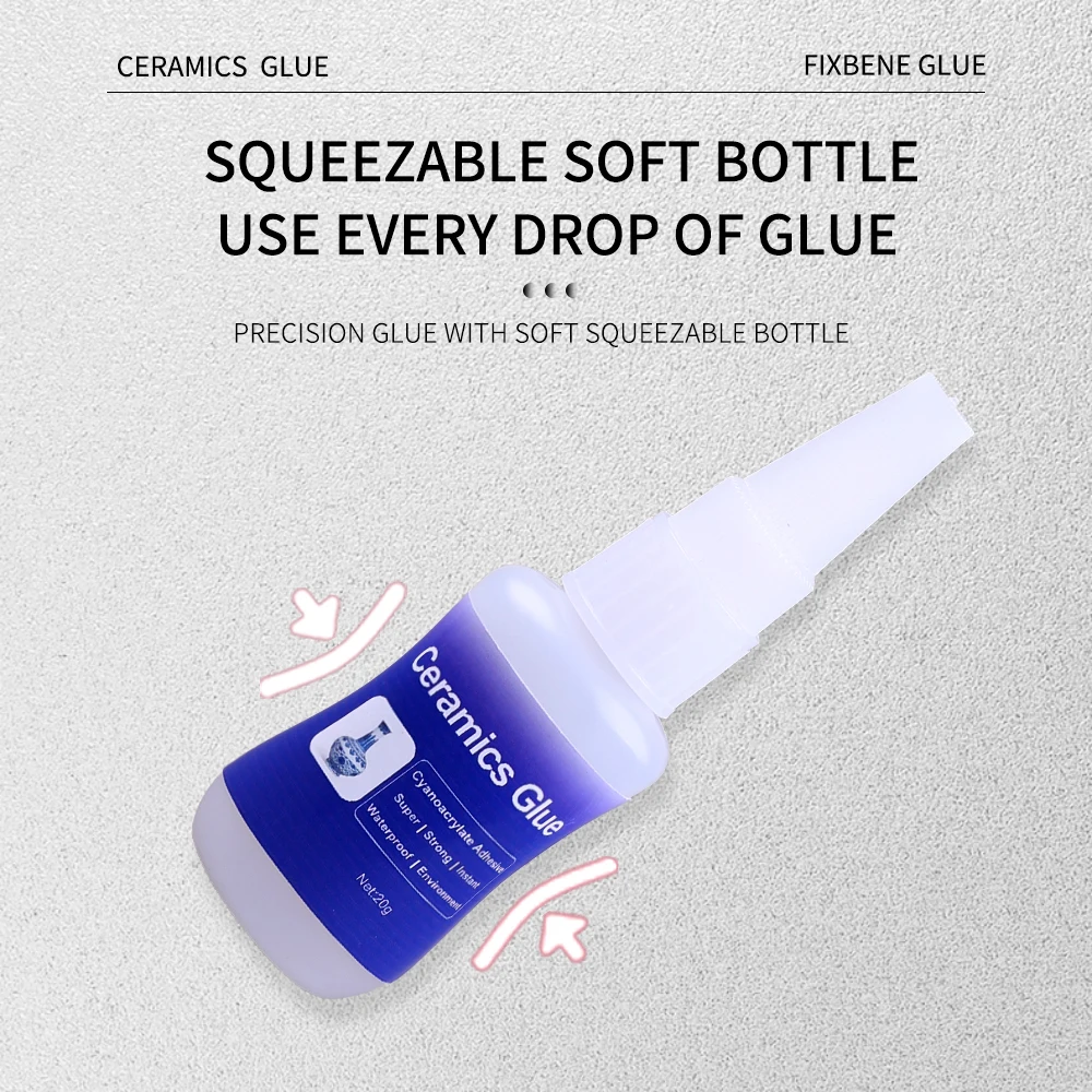 Professional Instant Ceramic 502 super Glue Strong Clear Liquid Adhesive  Plastic Metal Wood Rhinestone Pearl Jewelry Bracelet