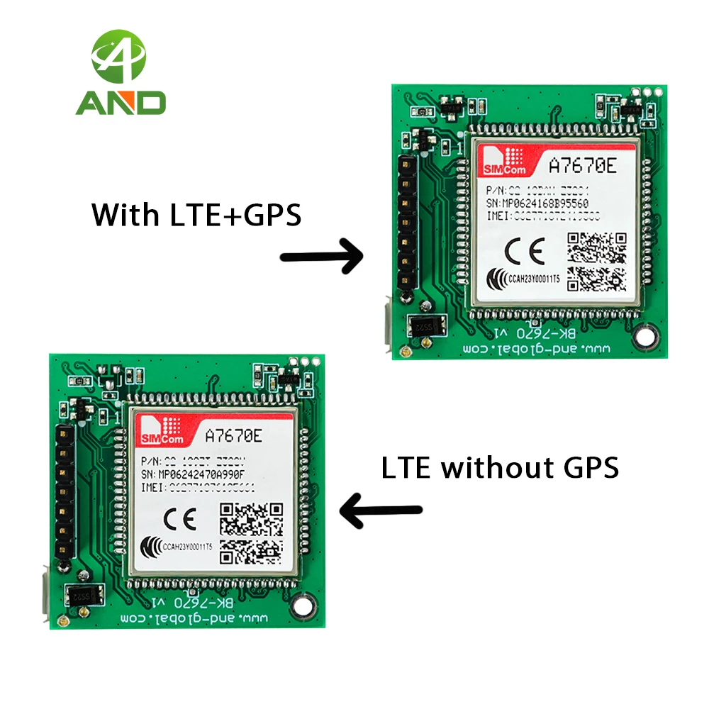 for Europe Africa Korea Southeast Asia A7670E LASE 4G Cat 1 with GSM GPS Module development Core Board A7670E-FASE A7670E-LASE