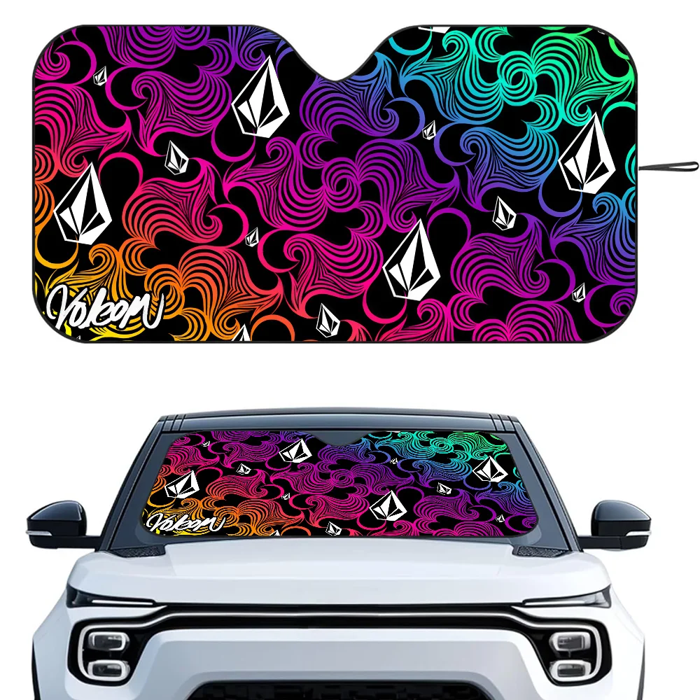 

V-Volcom LOGO Car SunSha Heat-insulating Aluminum Film Windshield Sunshas UV Rays Blocks Car Sun Visor Protector