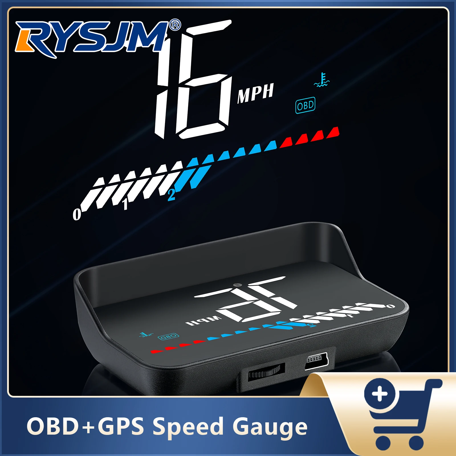 OBD+GPS Car Speed Gauge Head Up Display RPM Tachometer Water Temp LCD Windshield Projector On-Board Computer Auto Accessories