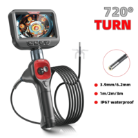 Ralcam 360° Joystick Articulating Borescope 3.9mm Probe 4 Ways IPS Automotive Endoscope Inspection Camera with 6LED Lights