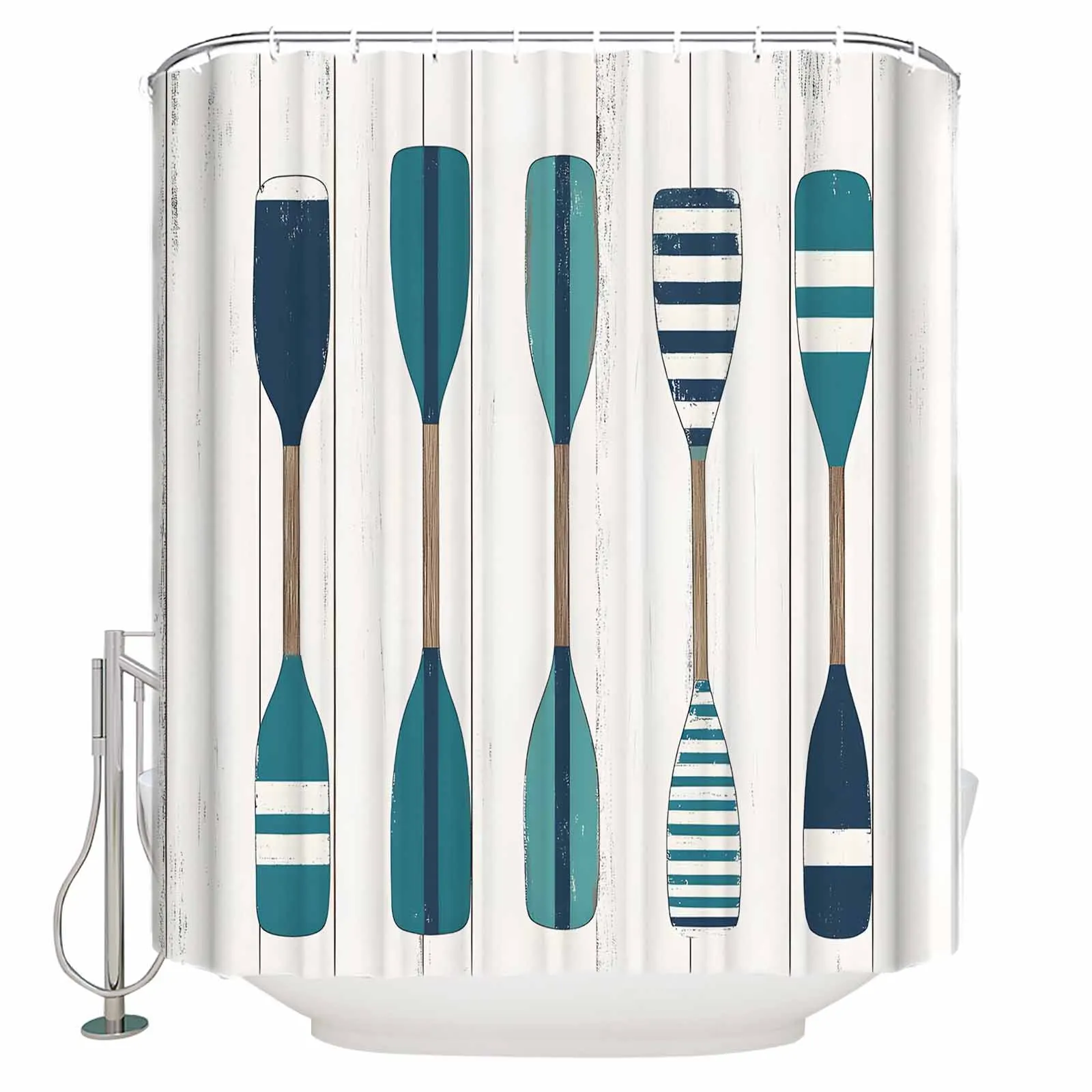 

Vintage Wood Grain Paddle Shower Curtains Waterproof Bath Curtains Home Decor Modern Luxury Bathroom Curtain