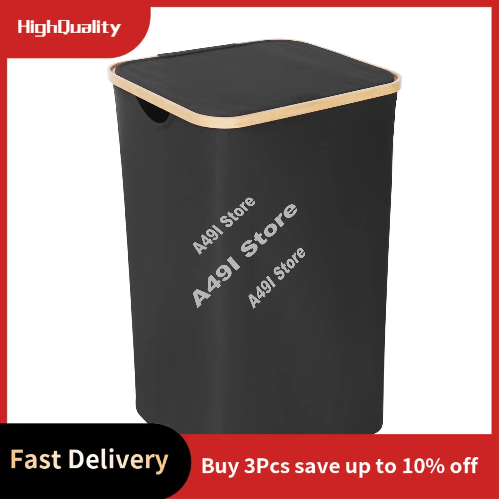 Kitchen Appliance Laundry Basket With Lid, Black Laundry Basket With Removable Laundry Bag - Laundry Sorter For Bathroom & Bedro