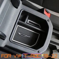 Car Armrest Storage Box Tray for VW T-Roc Troc 2017 2018 2019 2020 2021 2022 2023 Console Organizer Case Container Accessories