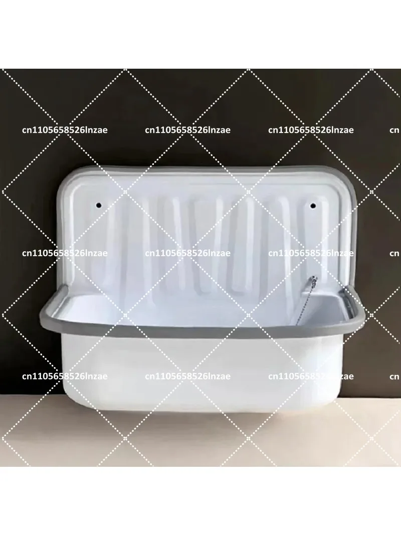 Retro Bronze Plating Hanging Basin Bathroom Sink European Wash Basin for Kitchen Balcony Model Room