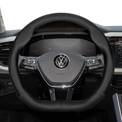 For Volkswagen Round D-Shaped Steering Wheel Cover VW Polo Golf 4 5 6 7 Up Gol Passat B8 B7 CC Touran Tiguan T-Roc Touareg ID3