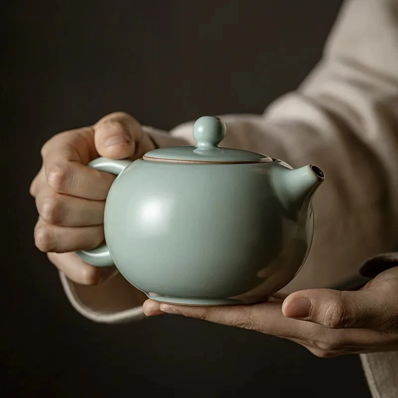 

200/300 мл Azure Ru Kiln Xishi Pot с фильтром Ретро Керамический чайник ручной работы в стиле ретро Открытая деталь Бытовой чайный сервиз кунг-фу Подарочная коробка