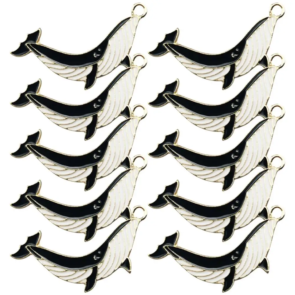 

10 Pcs Whale Keychain Alloy Charms Creative Key Ring Hangings Jewelry Making Pendants Cartoon Decor Lovely Charms Smooth Surface