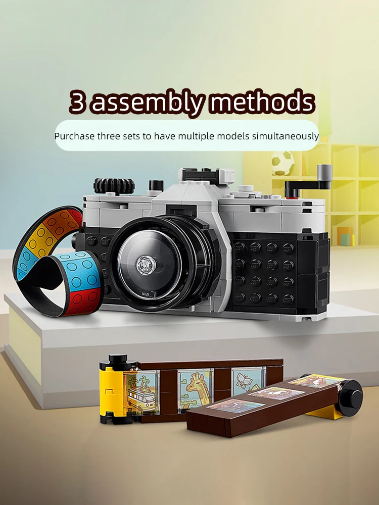 Retro Camera Creative Variety Series three-in-one Camera Creative Building Blocks Model Toy Children\'s puzzle Toy for kids Gifts