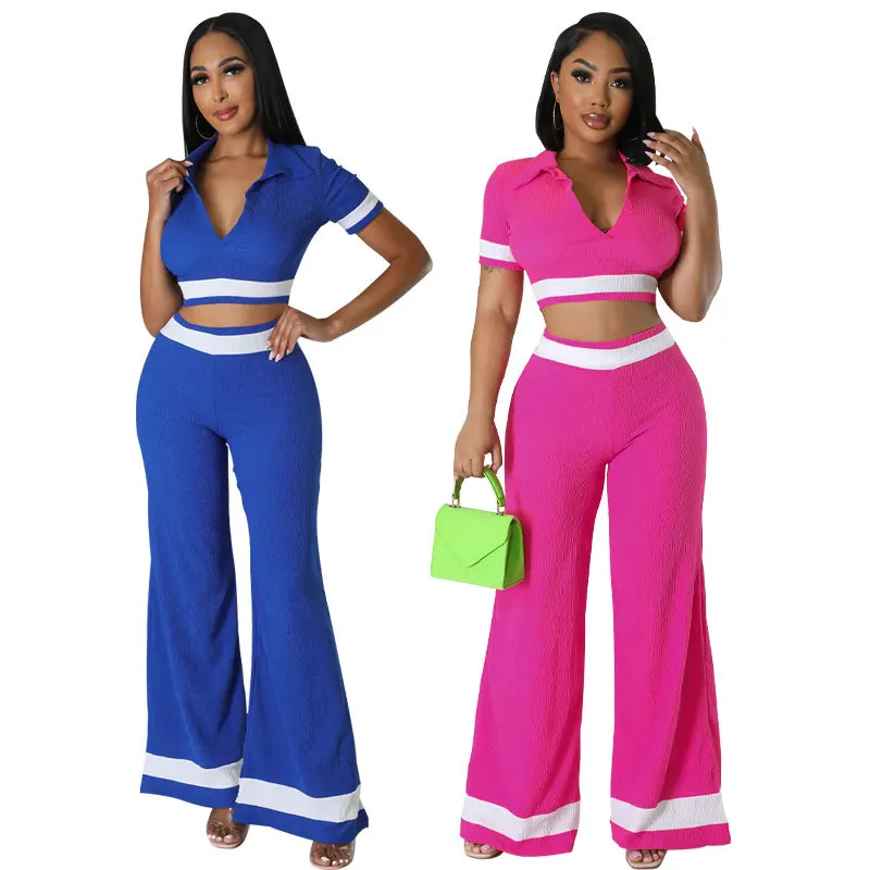 

Модный женский повседневный комплект, модный летний европейский и американский комплект из двух предметов с короткими рукавами, новый дизайн