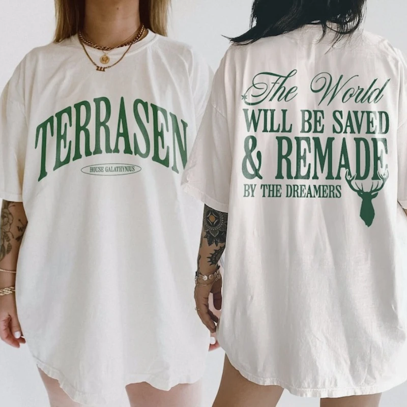 

Terrasen Shirt Throne of Glass Quote T-Shirt Aelin Galathynius Rowan Manon Licensed SJM Universe Merch Bookish Cotton T Shirts