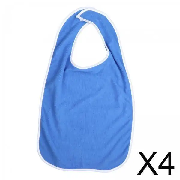 

4x Adjustable Strap Adult Bib for Dining, Clothing Protector for Seniors