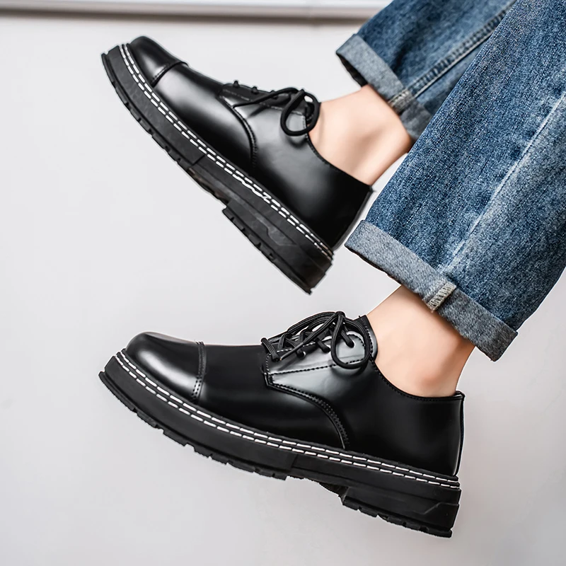 Business leather shoes four seasons soft sole comfort men\'s casual dress shoes groom wedding shoes fashion party leather shoes