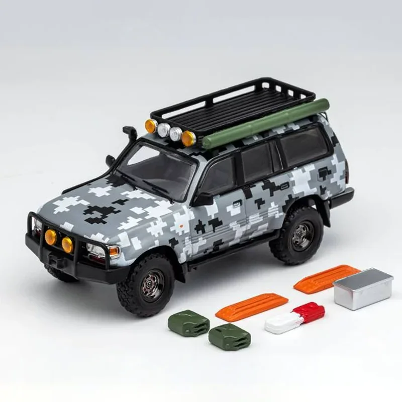 1:64 Scale LC80 Off-road Vehicle Alloy Car Model Diecast Toy Ornament Gift Souvenir Collectible