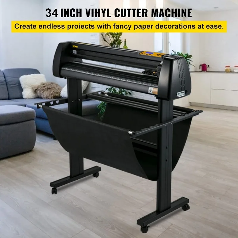 VEVOR Vinyl Cutter 34Inch Bundle, Vinyl Cutter Machine Manual Vinyl Printer LCD Display Plotter Cutter Sign Cutting