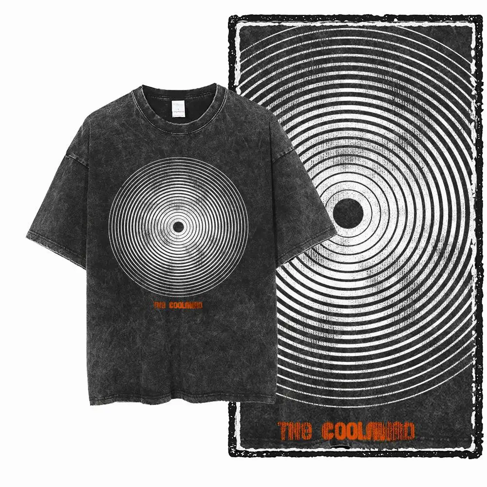 G13 Acid Washed Schwarzes Herren-T-Shirt mit O-Ausschnitt aus 100 % Baumwolle mit COOL-Aufdruck |    Streetwear Big Size Cooles Herren-T-Shirt