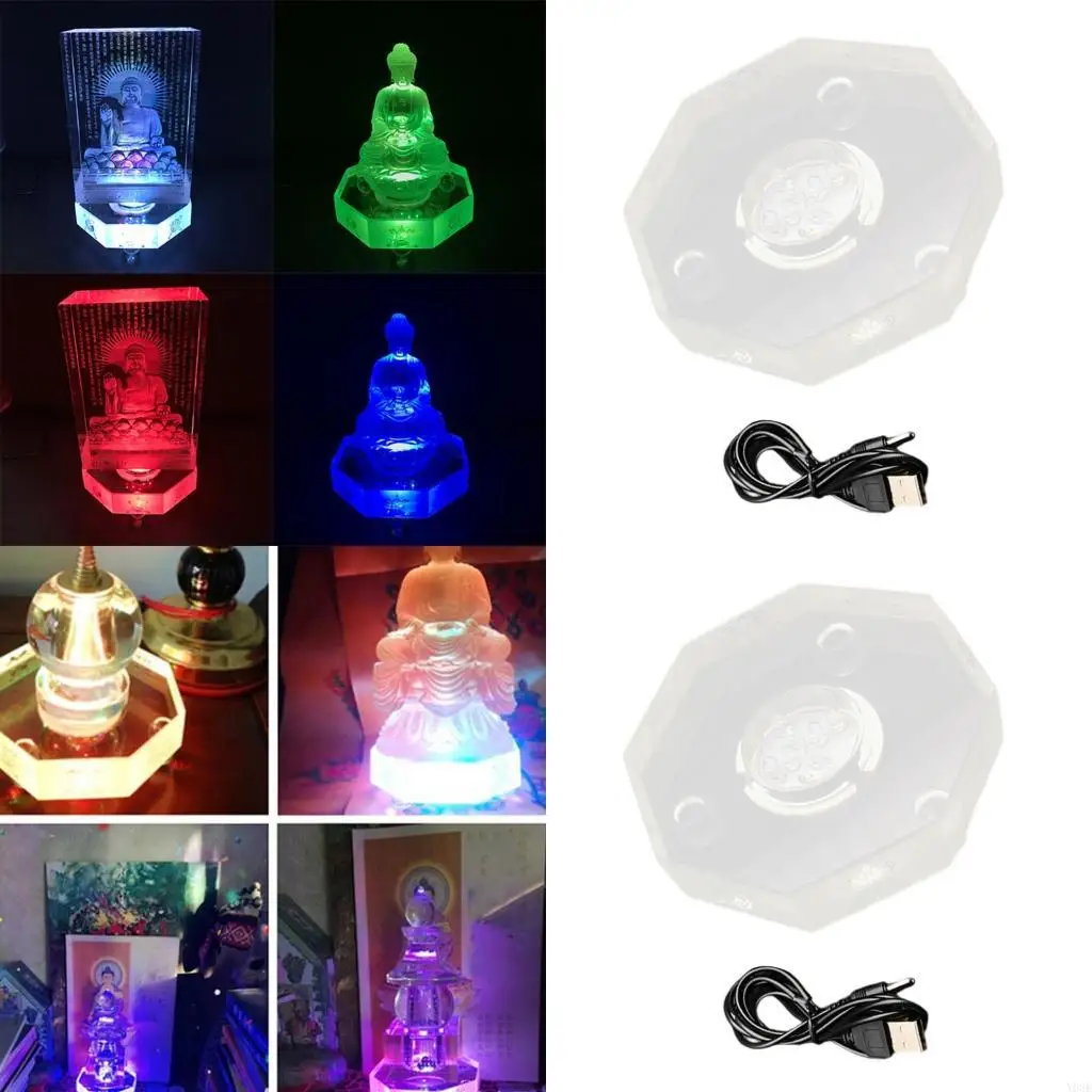 

Rotating Lighted Stand With Glows USB Operations for Home Decoration Items Y08E