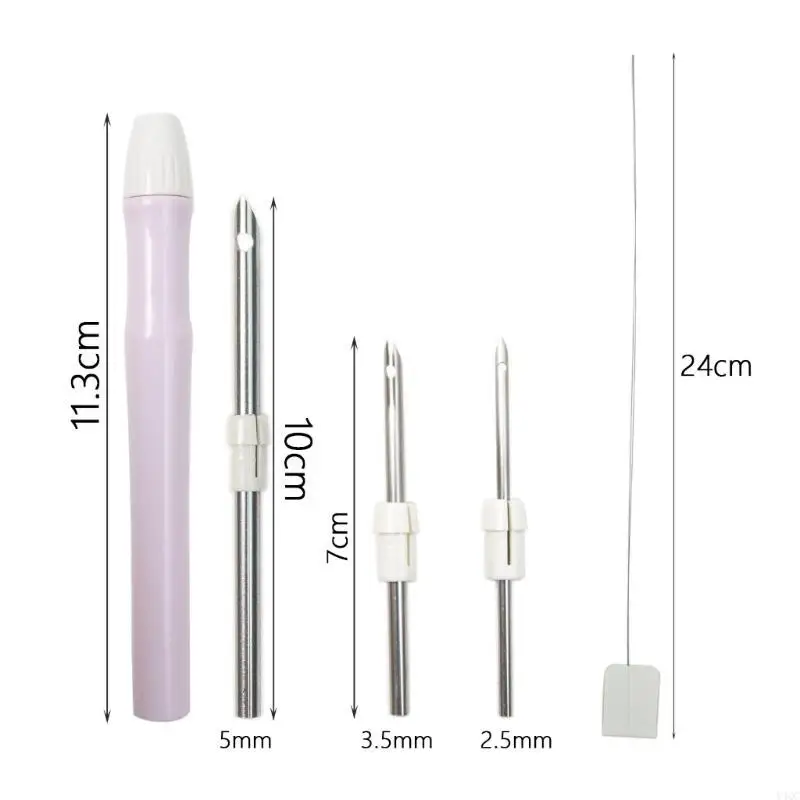 تتضمن مجموعات أدوات التطريز بإبرة الثقب تعليمات، ومستلزمات إبرة الثقب للمبتدئين مع نمط، وحلقة التطريز Y4QC #6