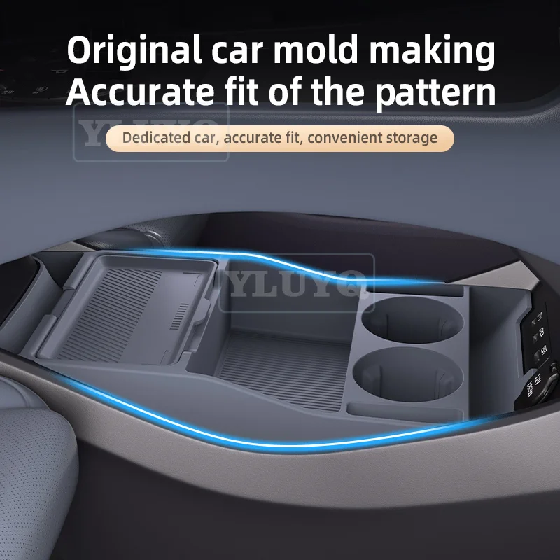 For BYD Seal 06 GT center console lower storage box, car double-layer storage pouch, dedicated silicone interior accessory
