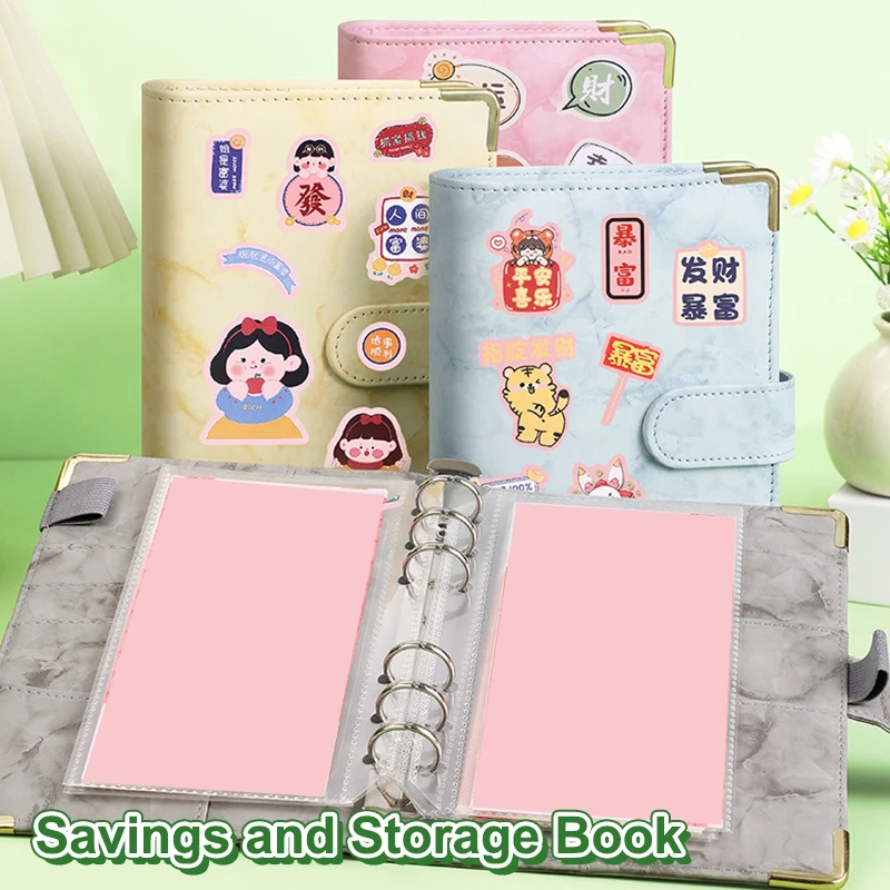 Children Money Savings Challenge Binder Flexible Savings Challenges Book Reusable Leather Waterproof Cash Budget Notebook