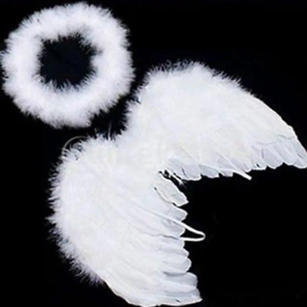 

New Selling Hot Photo and Baby Angel White Feather Decoration For