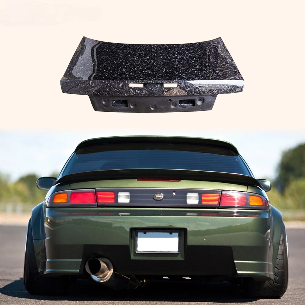 

For Nissan 200SX S14 S14A Body Parts OE Forged Carbon Rear Trunk with Brake Light Hole