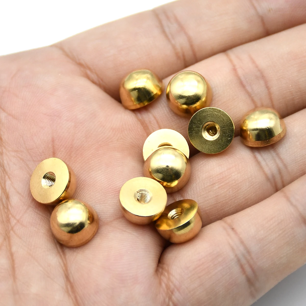 20Pcs Solid brass Handbag feet nailheads stud screwback Bucket Shape Rivets Leather craft Bag Wallet handbag decoration