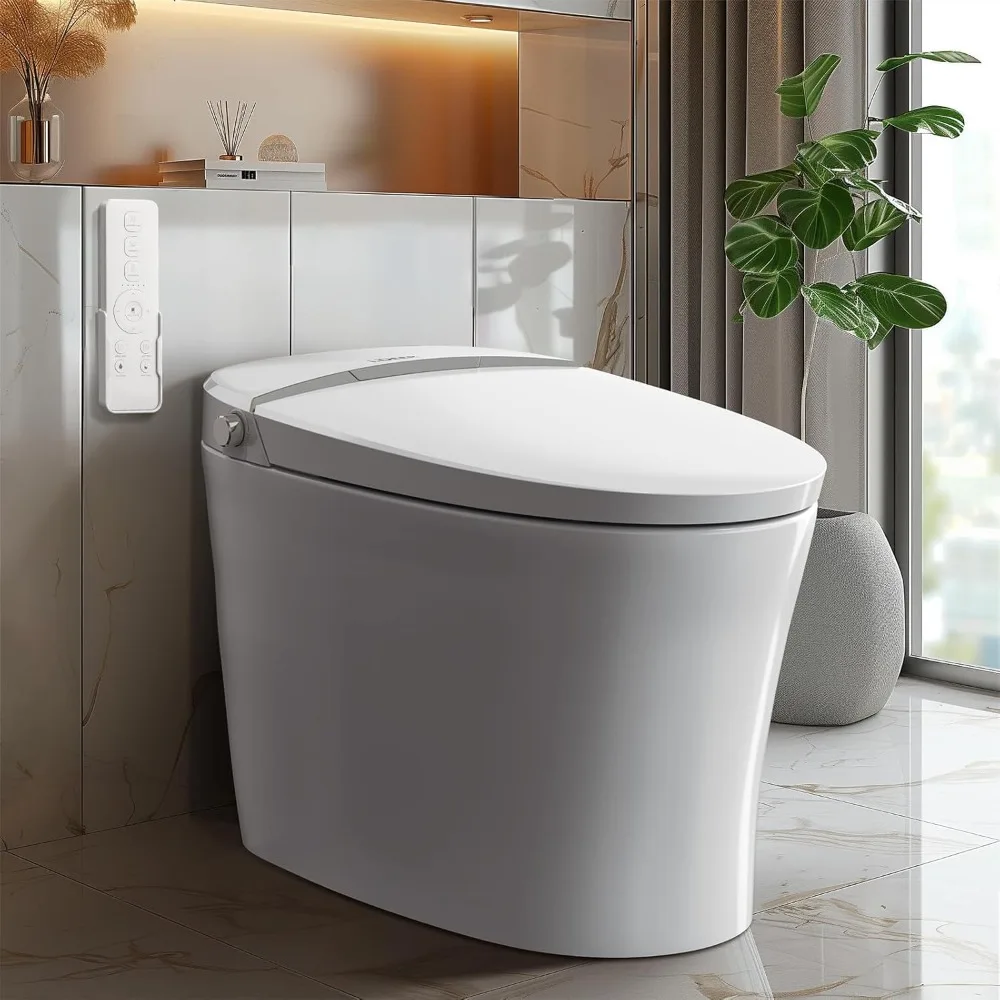 

1.1/1.6 GPF Dual Flush Integrated Intelligent Toilet, Electric Toilet with Dryer, Instant Hot Water, Foot Sensor, Night Light