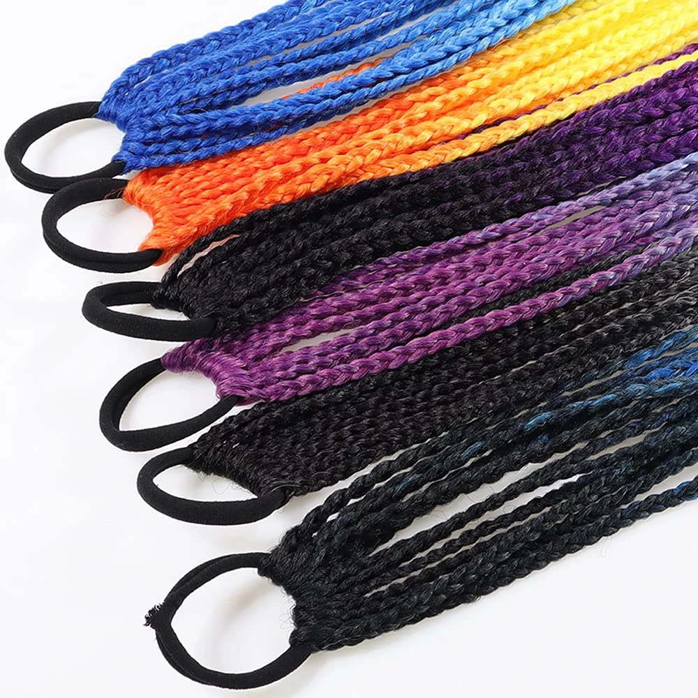 Dream Like Elastic Rubber Hair Band Color Braids Ponytail Hair Accessories For Women 24inch/60cm Synthetic Braiding Hair Chignon