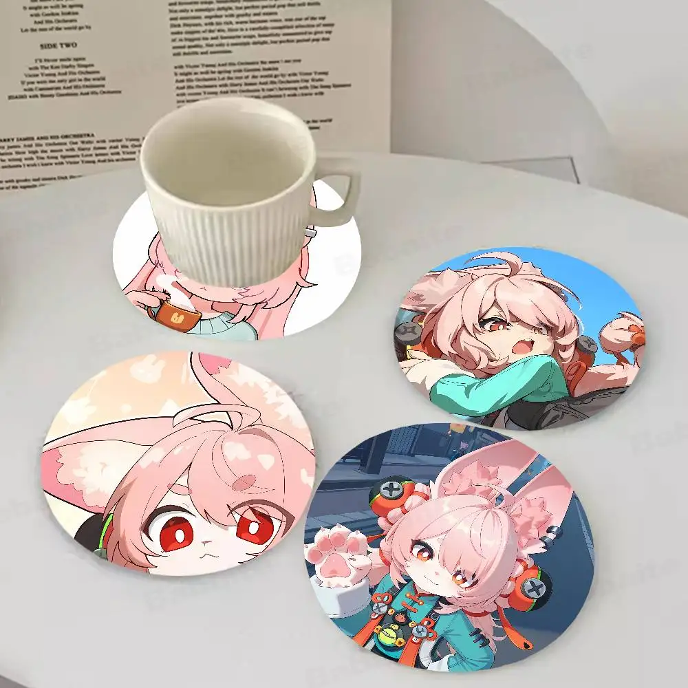 

Zhao Z-Zenless Zone Zero ZZZ Themed Wooden Coaster Non-Slip Heat-Resistant Fun Dining Table Decoration Cafe Restaurant Gifts
