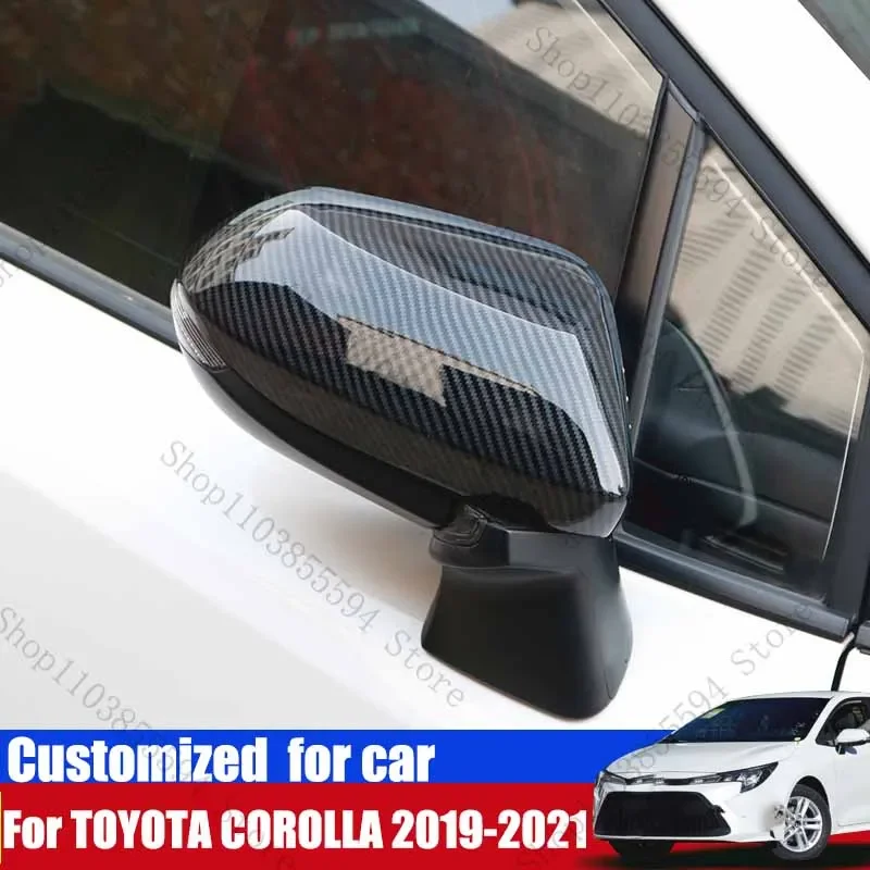 

Replacement Rearview Side Mirror Covers Cap For TOYOTA COROLLA 2019-2021 Accessories Carbon Fiber Gloss