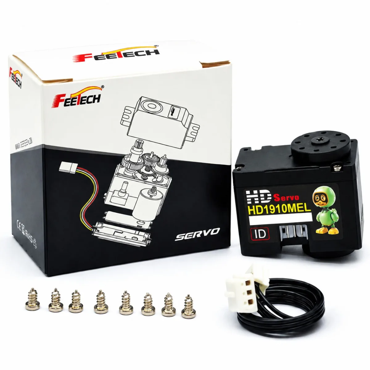 FEETECH HD1910M Dual Axis TTL Digital Servo 12-Bit Magnetic Encoder 360 Degree High Precision Hollow Cup Motor Metal Gears 1:320