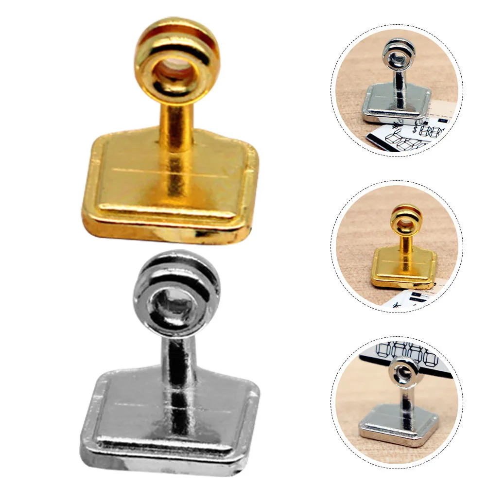12Pcs Miniature Price Tag Sign Alloy Label Holder for Micro Landscape Decoration Mini Display Sign Stand