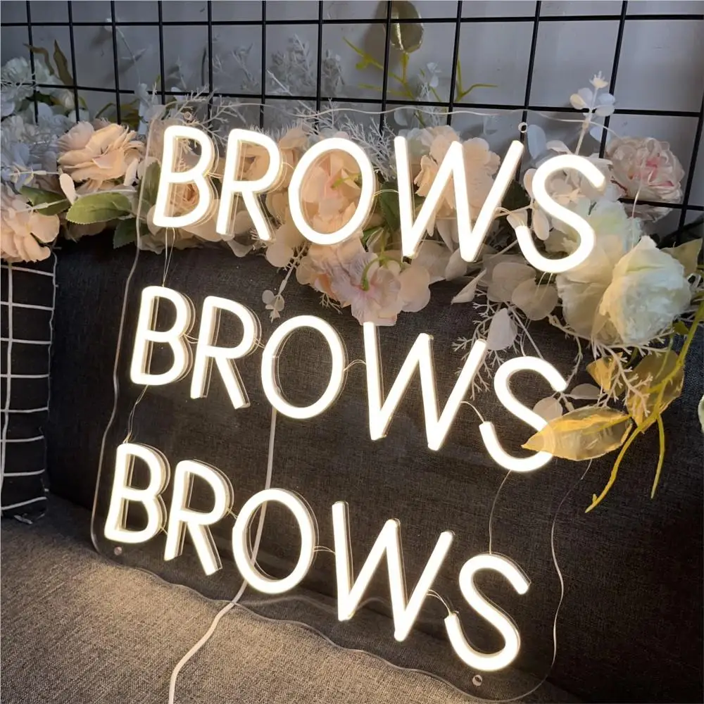 Brows Led Neon Sign Lights Brows Decoration Art Wall Lamps Hanging Neon Night Lights Led Sign Custom Neonlamp Room Decor